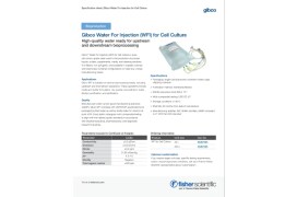 Gibco Water for Injection for Cell Culture Spec Sheet Gibco Water for Injection for Cell Culture Spec Sheet